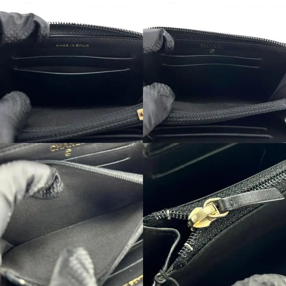 CHANEL Black Caviar Leather Wallet